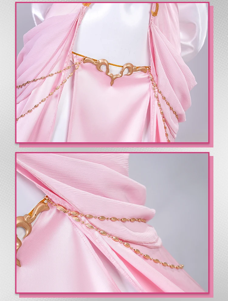 Code Geass C.C. Cosplay Kostüm Perücke Rosa Dress Uniform Halloween Party für Erwachsene Frauen 9
