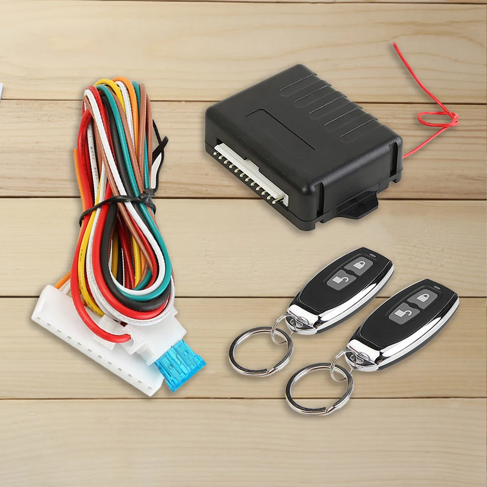 Vehicle Central Locking Kit 433.92MHz Keychain Central Kit System Button with Remote Control Auto Remote Central Locking Kit