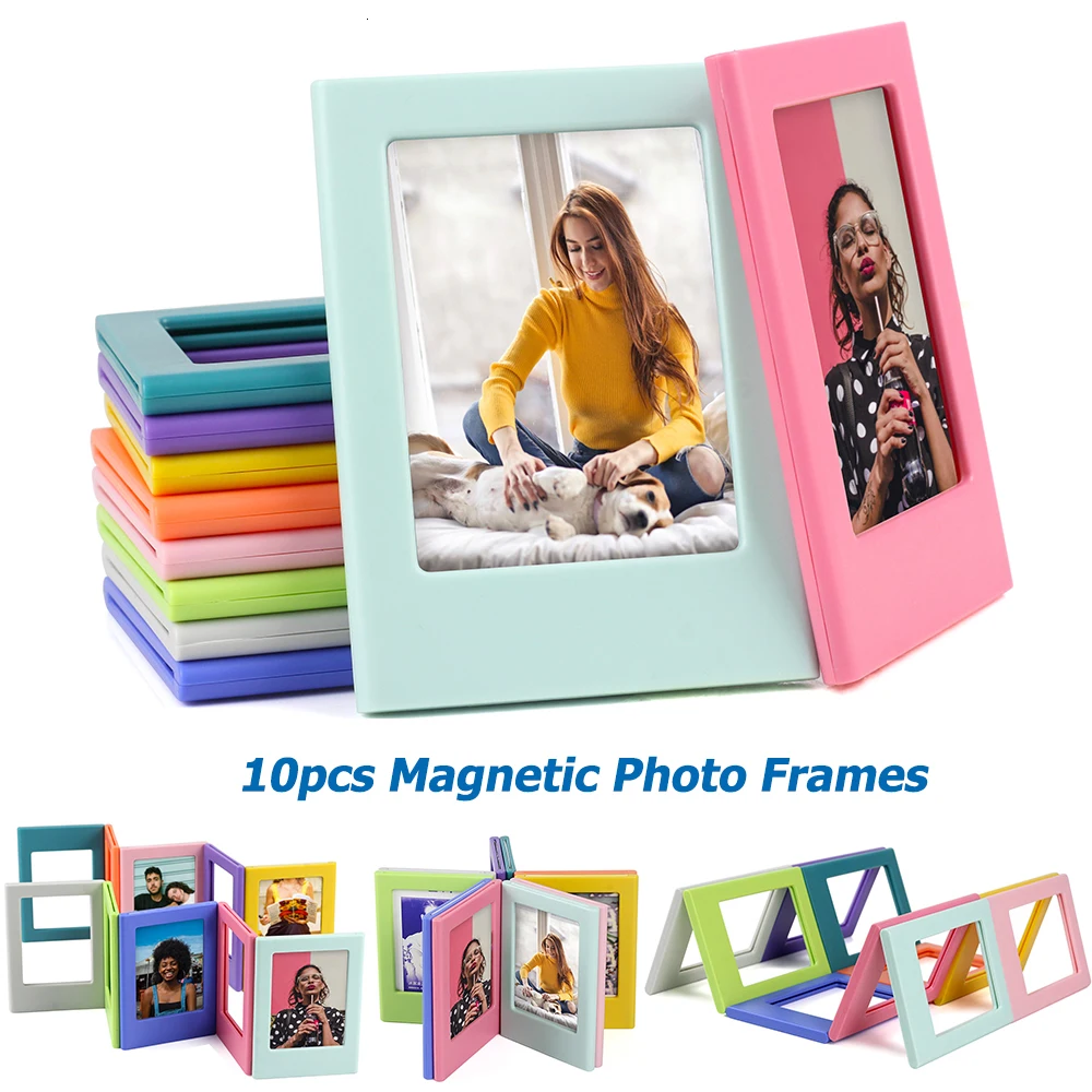 10 Pezzi Di Colore Diverso Fujifilm Instax Mini 8 7S 25 50 70 90 Liplay Link Instant Photo 3 Pollici Cornice Magnetica