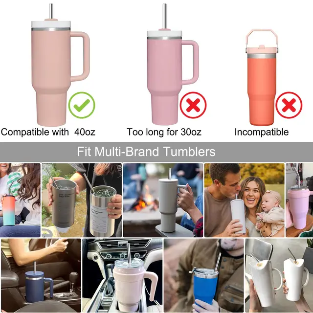 4 Cannucce In Acciaio Inox Riutilizzabili - Con 2 Spazzole Per Pulizia, Dritte E Curve, Per Frullati E Succhi - Foto 12