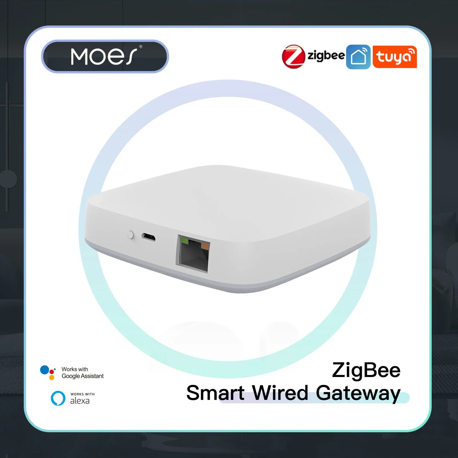 Moes tuya zigbee/ble smart gateway hub casa inteligente ponte vida inteligente app controle remoto sem fio funciona com alexa casa do google