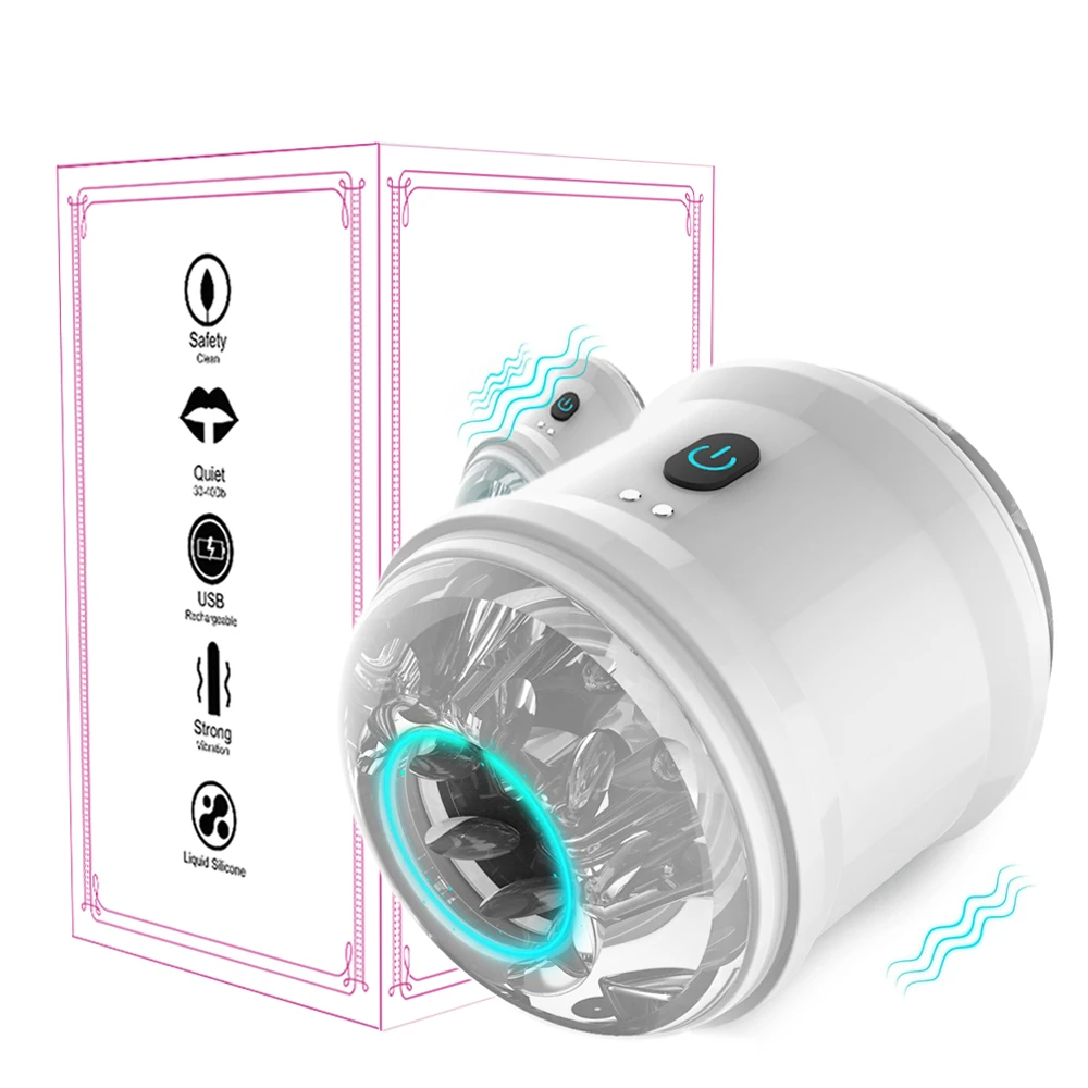 Dual Motors Automatic Male Masturbators 10 Vibration Modes Glans Trainer Stimulator Mens Machine Vibrator Adult Sex Toys for Men