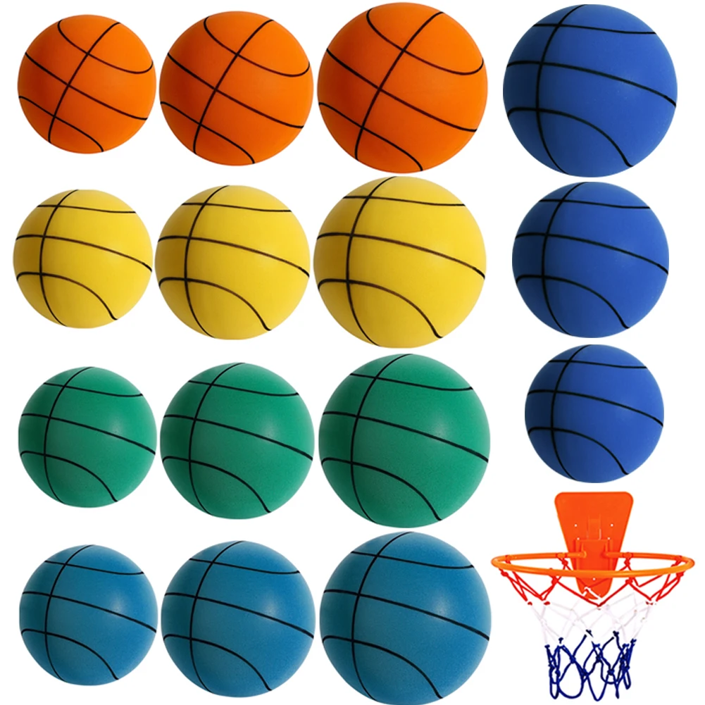 18/21/24CM Kids Bouncing Mute Basketball Squeezable Mute Bouncing Basketball Indoor Silent Ball Foam Bounce Football