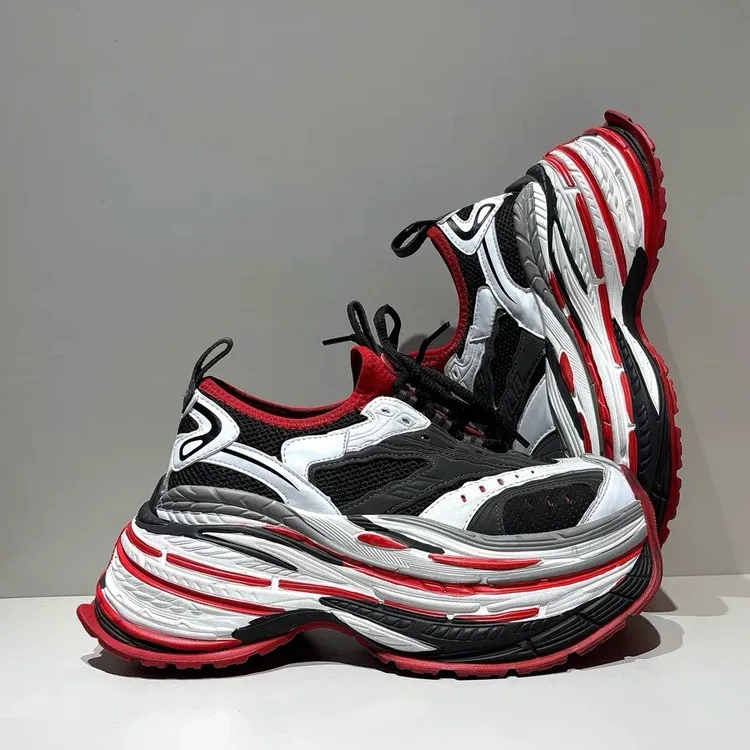 럭셔리 브랜드 디자이너 여성 스니커즈 두꺼운 바닥 플랫폼 하이힐 패션 트레이너, 혼합 색상 캐주얼 스포츠 아빠 신발 