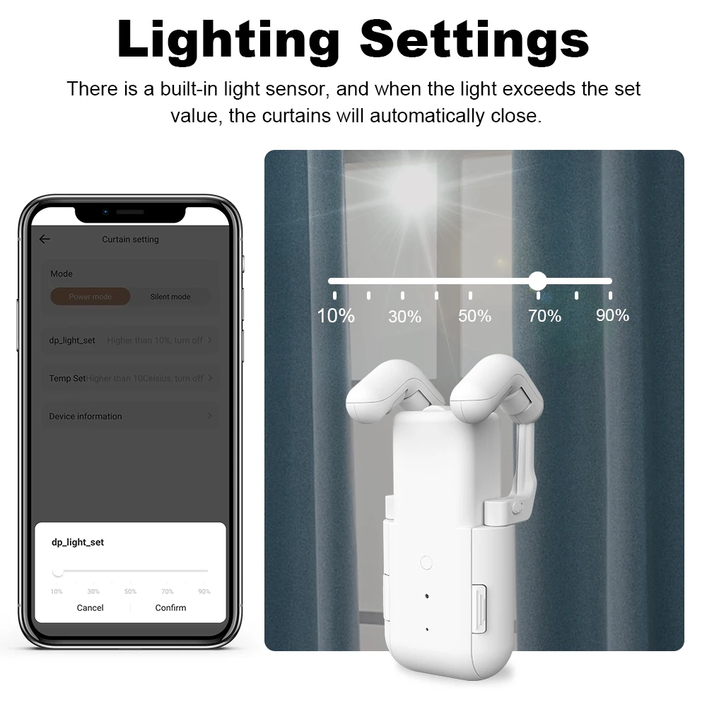 WiFi Smart Electric Curtain Robot Roman Rod Track Curtain Robot Work With WiFi Gateway Voice Control For Alexa Google Home