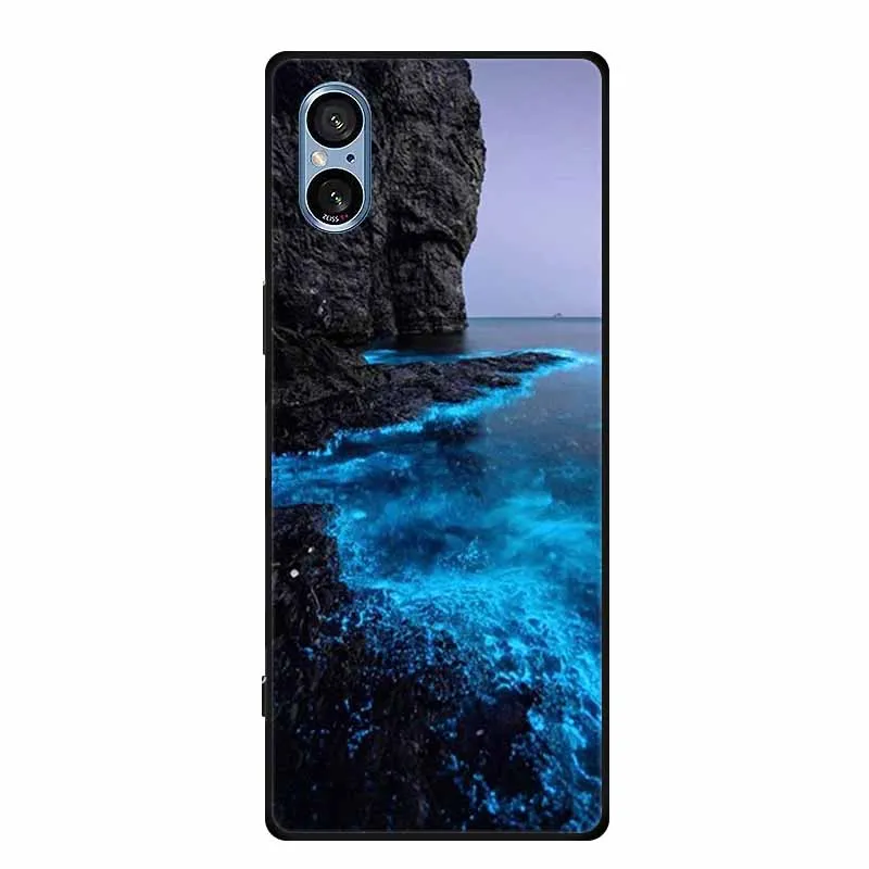 Stylish Black Silicone Soft Phone Case with Fashion Pictures