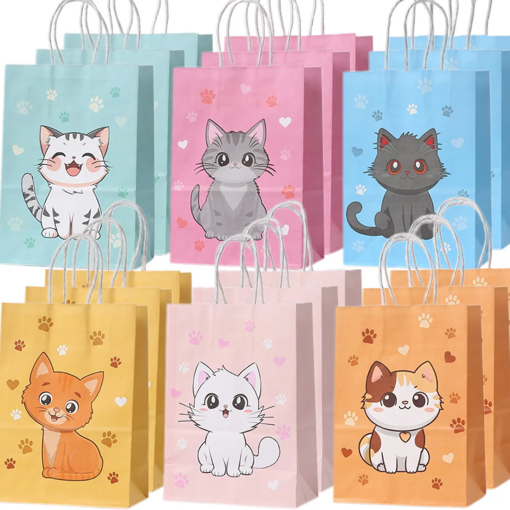 Cat Party Gift Bag – Cute Kitten Paper Bag with Handle for Kids Birthday, Baby Shower, ... - SKU PGB09463 - UGI Packaging