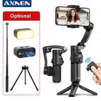 AXNEN M02 Phone Stabilizer 3-Axis Foldable Handheld Gimbal AI Face Tracking for iPhone Android Smartphone, Detachable Remote