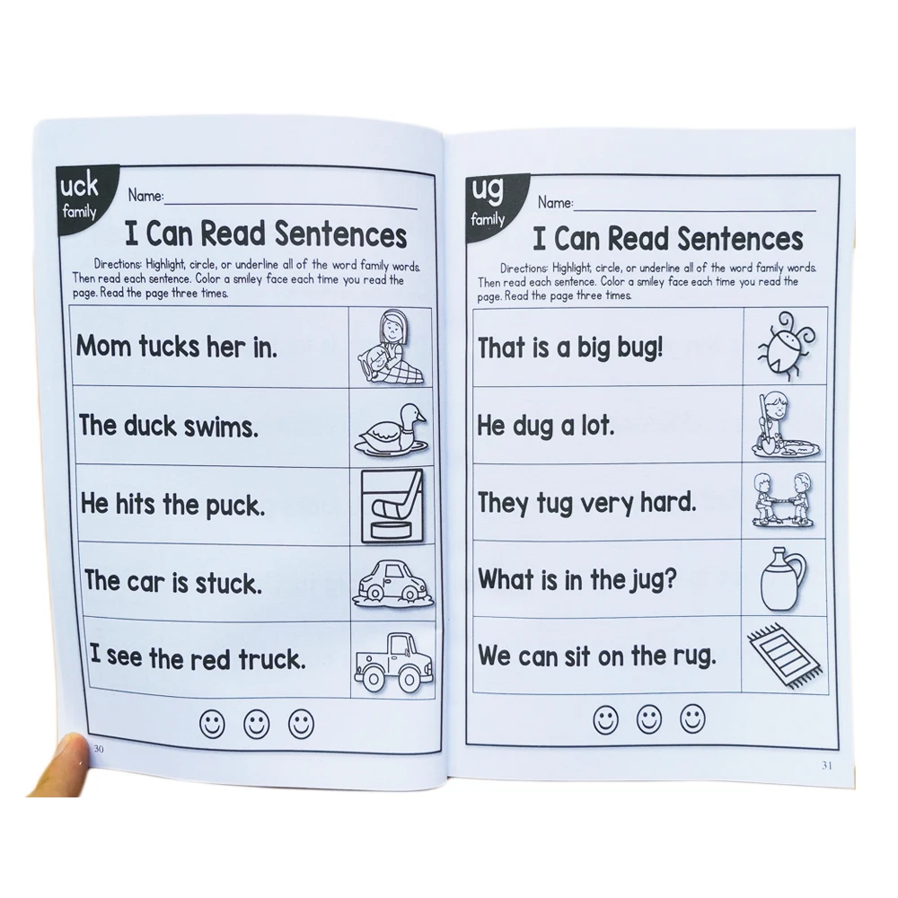 113 P English Phonics sentence Practice Book I Can Read Exercise Book for kid children learning English Educational toy Kid Game 4