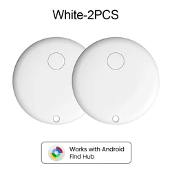 Bluetooth Smart Tracker Tag - Universal Item Finder & Anti - Loss Solution for Keys, Luggage, and Pets (2 Android white)