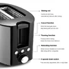 Stainless Steel Electric Electric Toaster 2 Slices Wide Slot 6 Gears Baking Flavor 750W Cancelable Auto Off Bread Maker 5