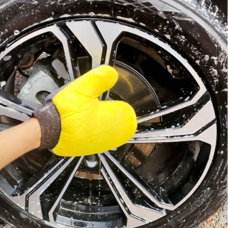Car Cleaning Gloves Towel Soft Microfiber Chenille Water Absorption Car Body Washing Glove Duster Clearner Cleaning Tools