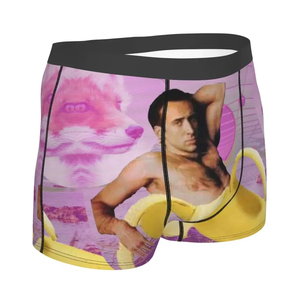 Funny Boxer Nicholas Cage Banana Vaporwave Shorts Panties Briefs Man Underwear Summer Funny Meme Soft Underpants for Male S-XXL
