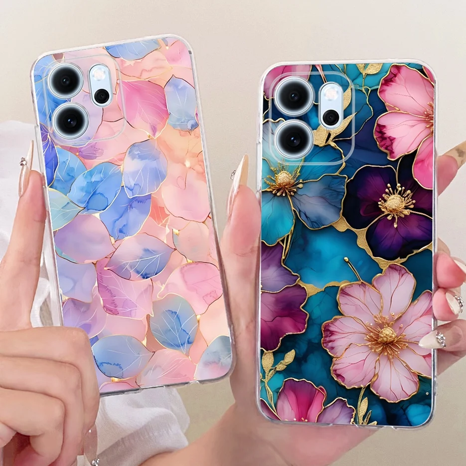 Colorful Flowers Painted Soft Slim Phone Case Cover