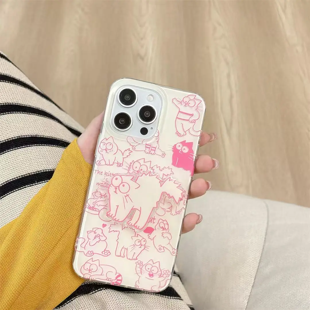 Cartoon Cat Stand Holder Phone Case Cover