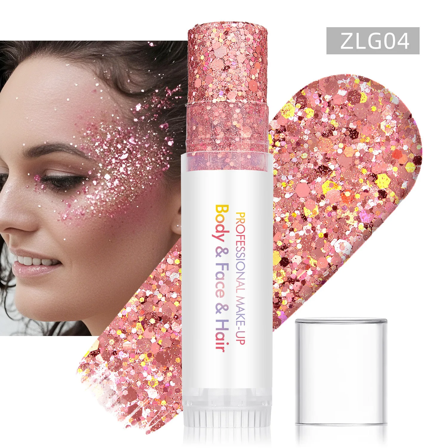 New Body Glitter Stick Face Painting Sequins Gel Mermaid Chunky Glitter Glue for Carnival Hair Body Eye shadow Makeup