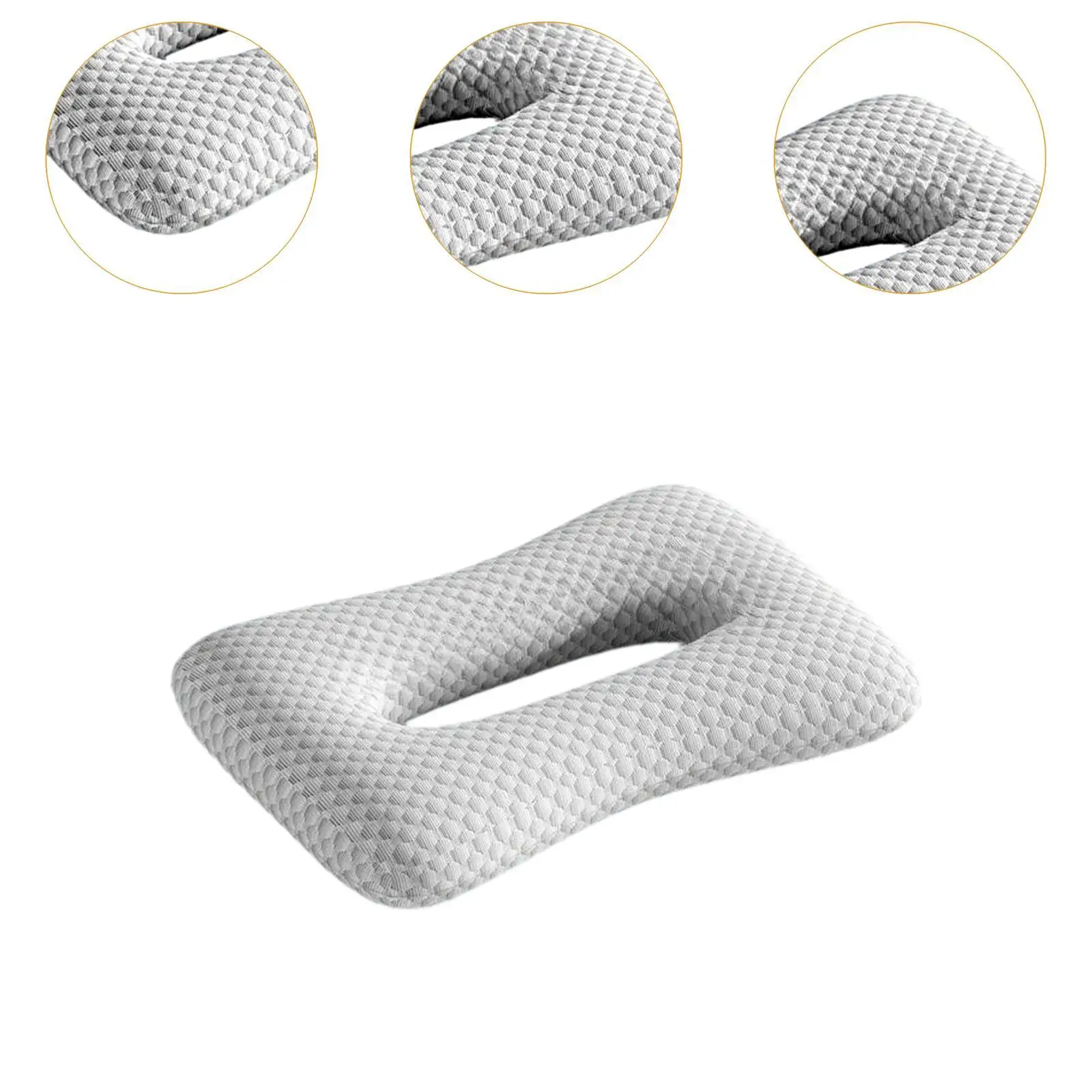 Ear Piercing Pillow with Removable Cover Ergonomic for Office Travel Bedroom 5