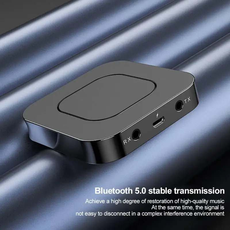 

Wireless Audio Adapter Lightweight 3.5mm Aux Jack Wide Compatibility bluetooth-compatible 5.0 Plug And Play Portable Two In One