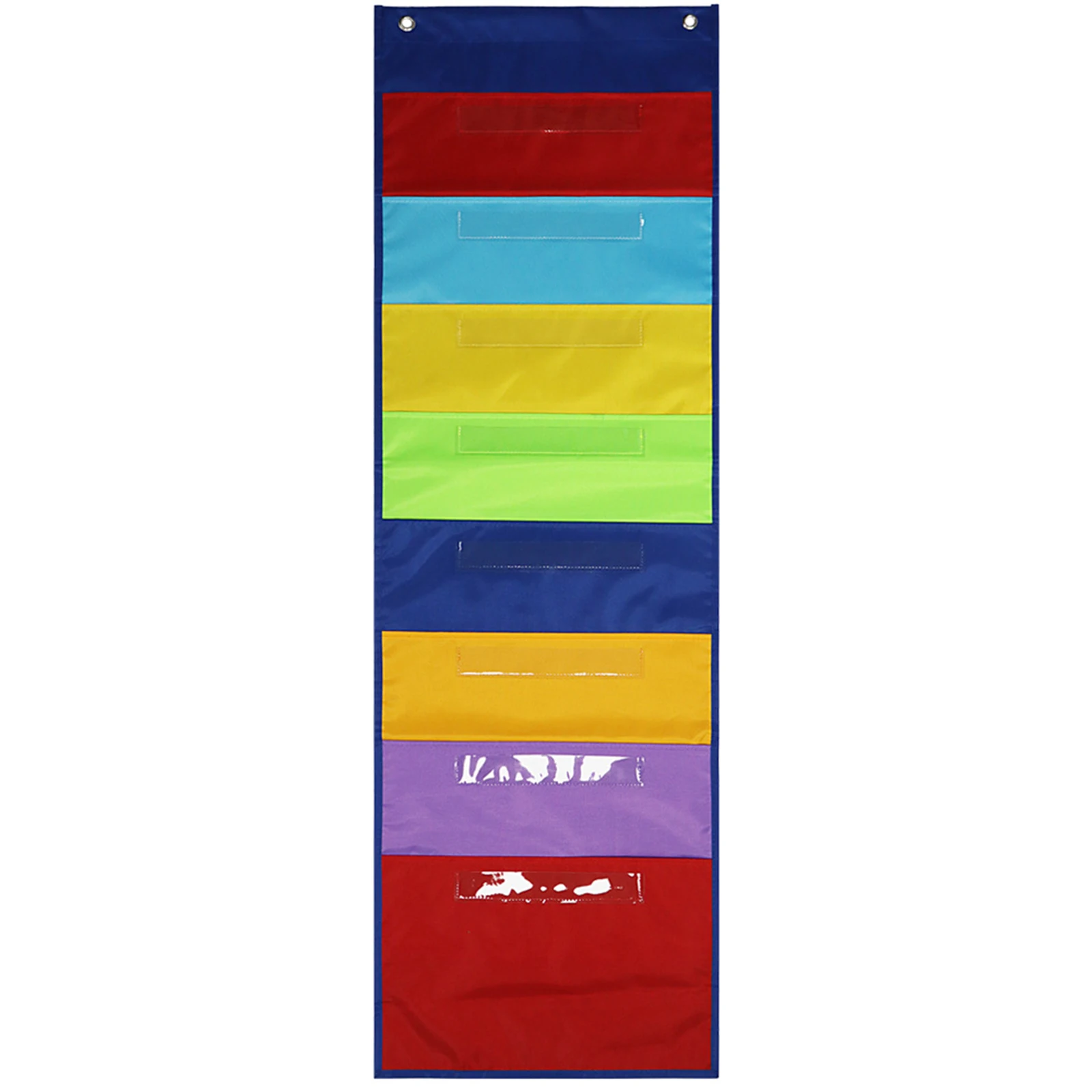 Daily Schedule Pocket Chart 8 Pockets Files Monthly Calendar Planner Hanging Dry Erase Cards Bag for Preschool Classroom Office
