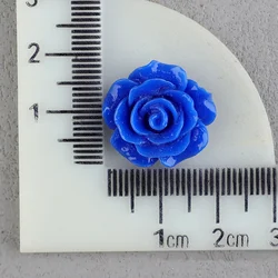 10 - Piece Rose Flower Resin Cabochon Set for DIY Crafts and Jewelry Making (Sapphire blue)