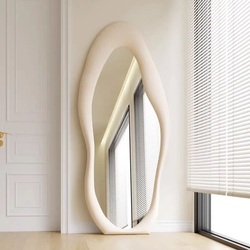 

Bathroom Decorative Mirrors Wall Nordic Floor Irregular Standing Mirror Aesthetic Glass Specchi Decorativi Home Accessories