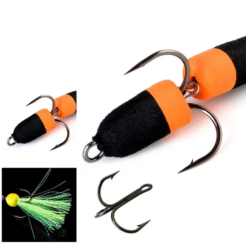 New polychrome Size Foam bait Bass Lure 4.5g Soft Fishing Luya Bait Density Foam Swim Baits with 2 Treble Hooks 4