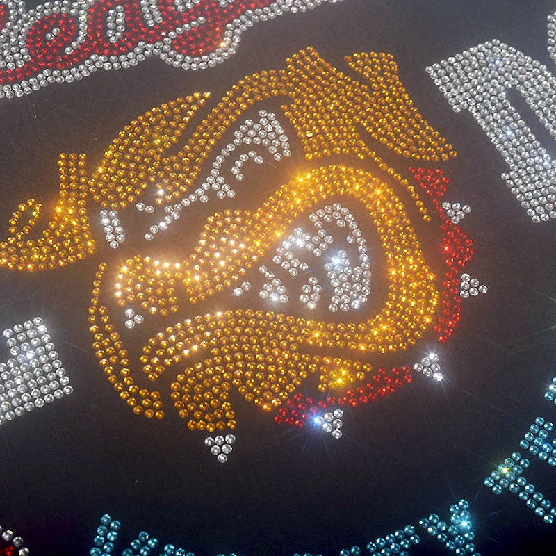 Französisch Bulldog heißer Diamant Pailletten Eisen auf Applique Patches Hot Fix Strass Transfer Motive Transfer auf DIY Hemd Kleid. – Detail 5