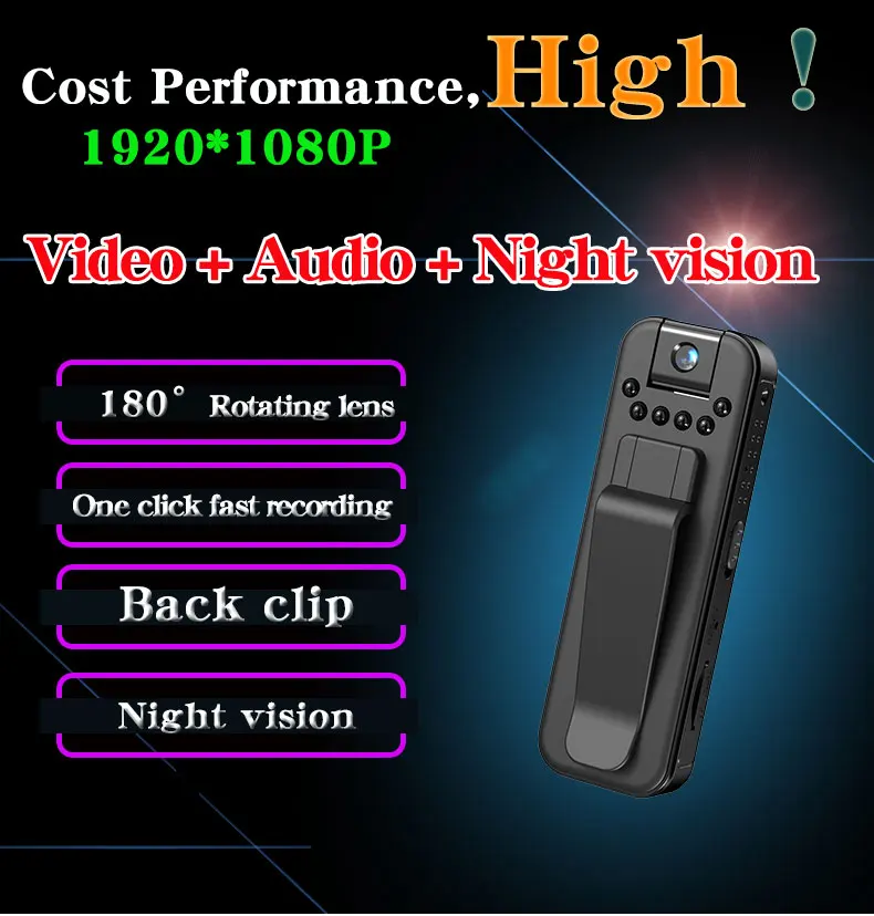 Description Picture 6 of itemWIth Wifi 1080P Body Mini Camera Portable Small Digital Video Recorder Police BodyCam Infrared Night Vision Miniature Camcorder