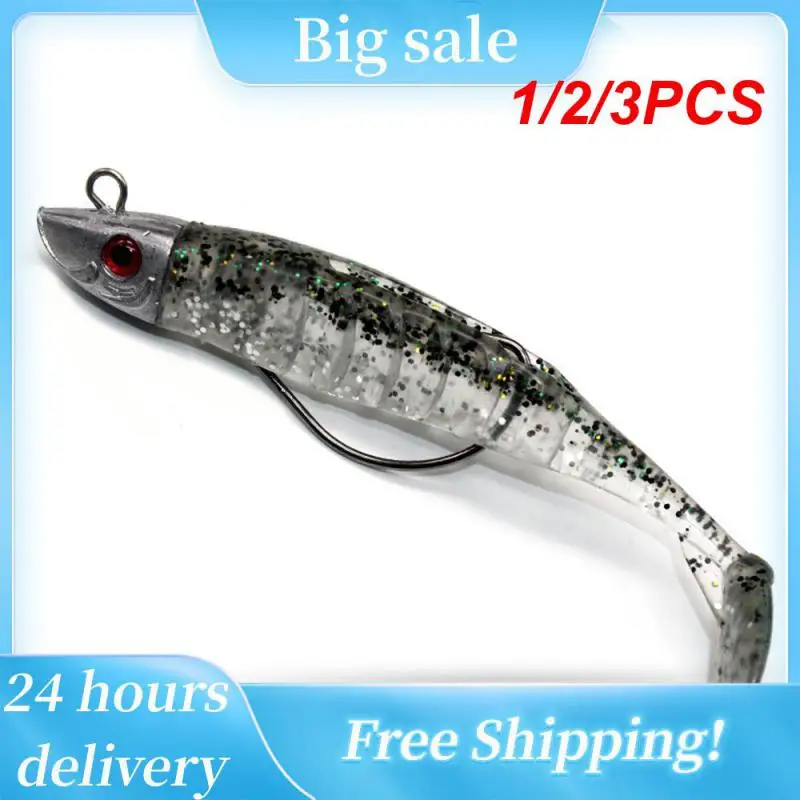 

1/2/3PCS Fake Lure Jigging Soft Bait Fishing Lures 10cm 15.5g Head Jig Fish T Tail Sea Bass Lure Fishing Tackle 6 Colors