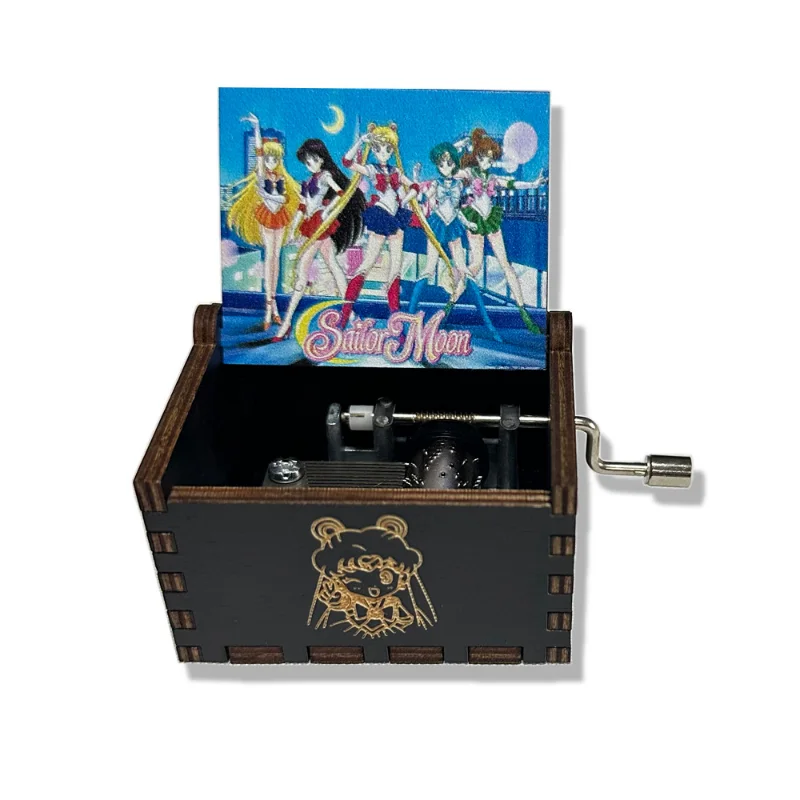 Music Box Hand-cranked Sailor Moon Painted Wooden Music Box For Girls Gift