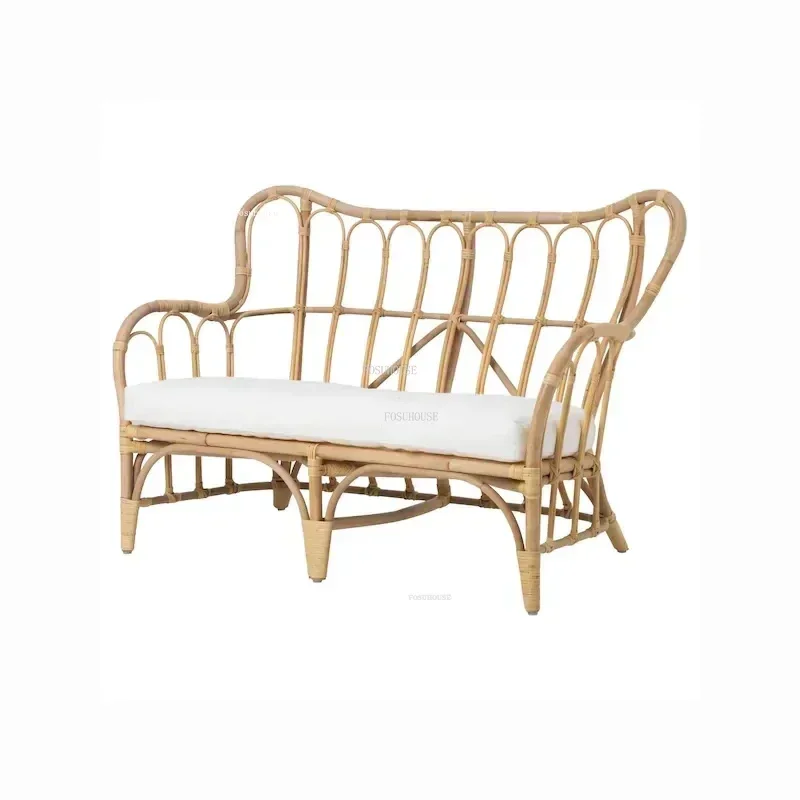 Japanese Garden Furniture Set Balcony Backrest Armchair Leisure Rattan Outdoor Sofas Single Double Combination Garden Courtyard