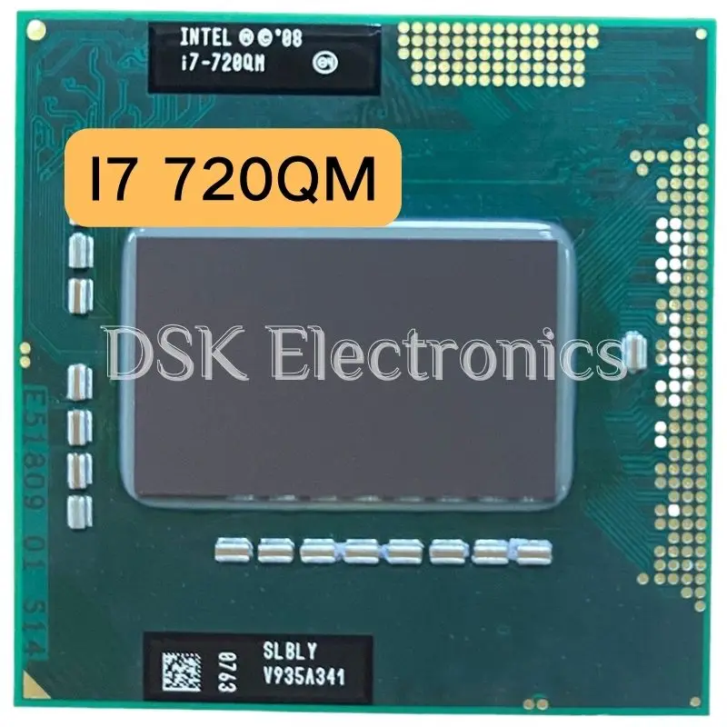 Intel Core i7-720QM i7 720QM SLBLY I7 720QM 1.6 GHz Quad Core 8 Thread CPU  Processor 6W 45W Socket G1 / rPGA988A