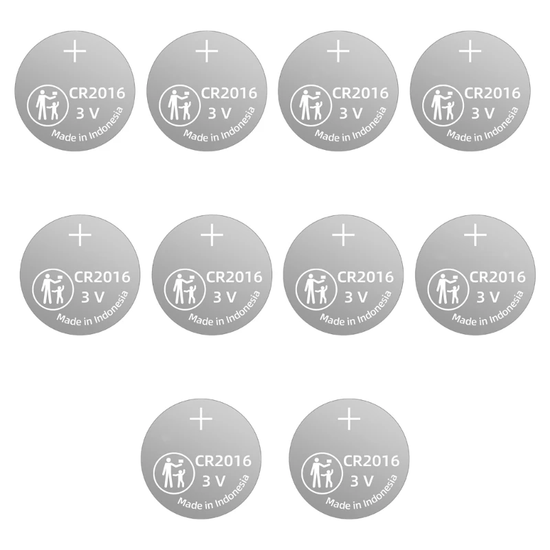 

CR2016 Button Cell Batteries 90mAh 3V for Calculator Computer Motherboard 10Pack