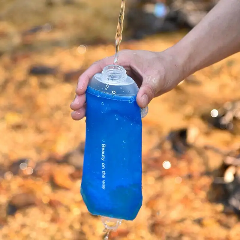 Soft Flask Folding Running Flask 450ml Folding Running Water Bottle Flexible For Hydration Pack Soft Bottles