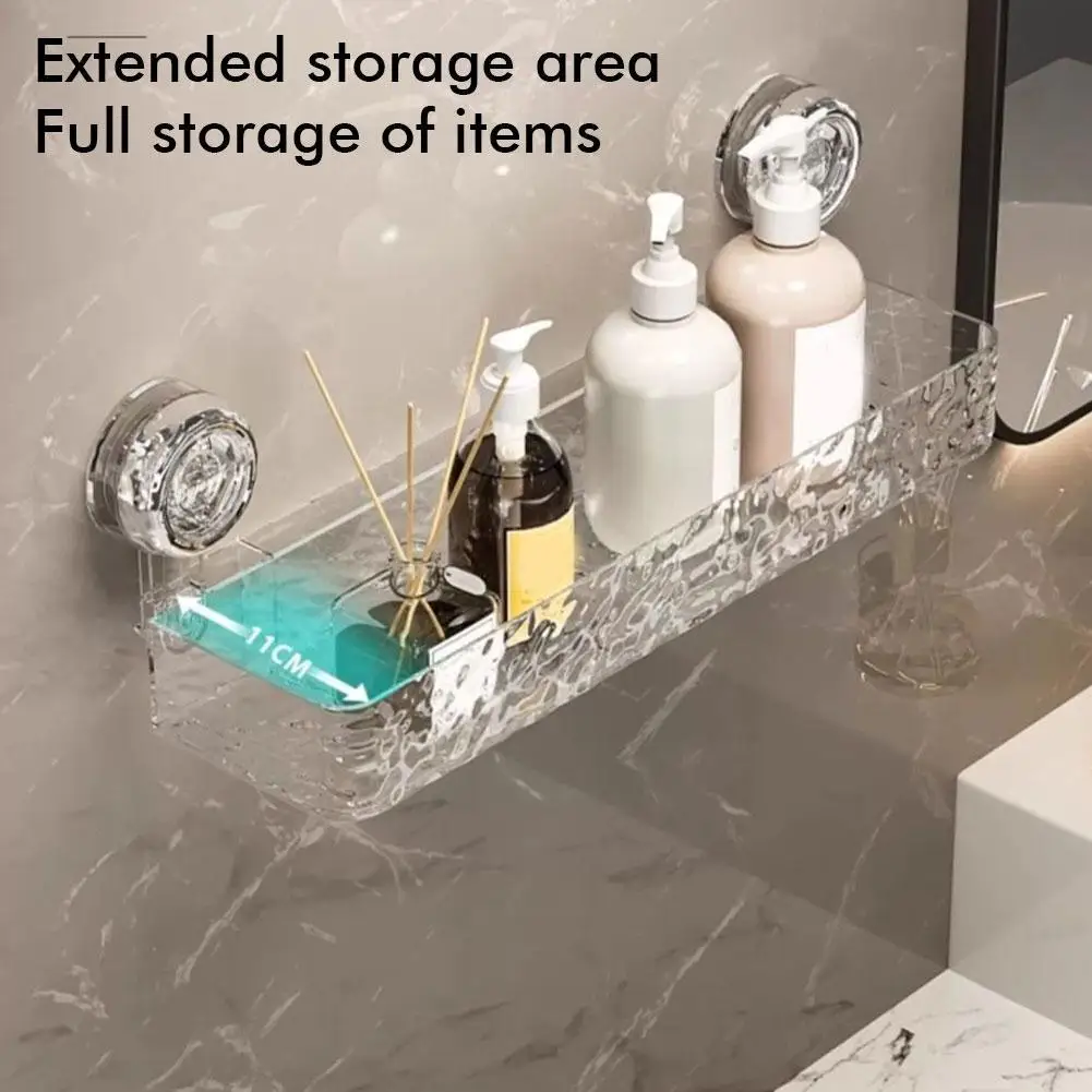 Bathroom Shelf Suction Cup Wall Mount Corner Storage Shelves Shampoo Holder Cosmetic Rack Shower Drain Basket Bathroom Organizer 5