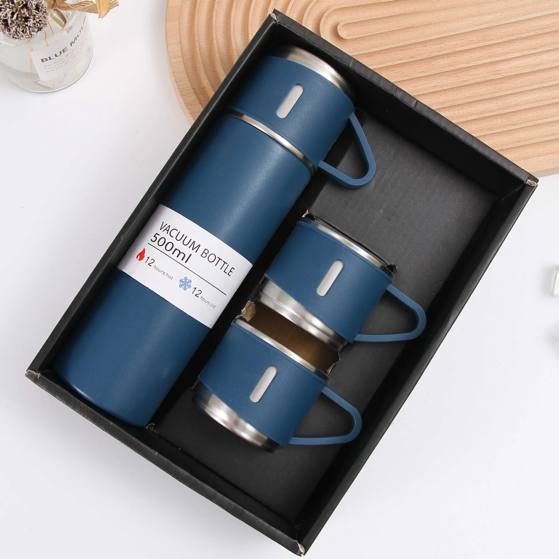 500ml Stainless Steel Vacuum Flask Sets Thermos Bottles with Cups Insulated  Water Bottle Coffee Termos Tumbler Travel Trip Mug - AliExpress