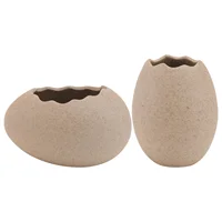 2 Pcs Small Egg Shell Vase Creative Flower Hydroponics Planting Home Pot Vases Decorative Miniature Chic Plants Container 1