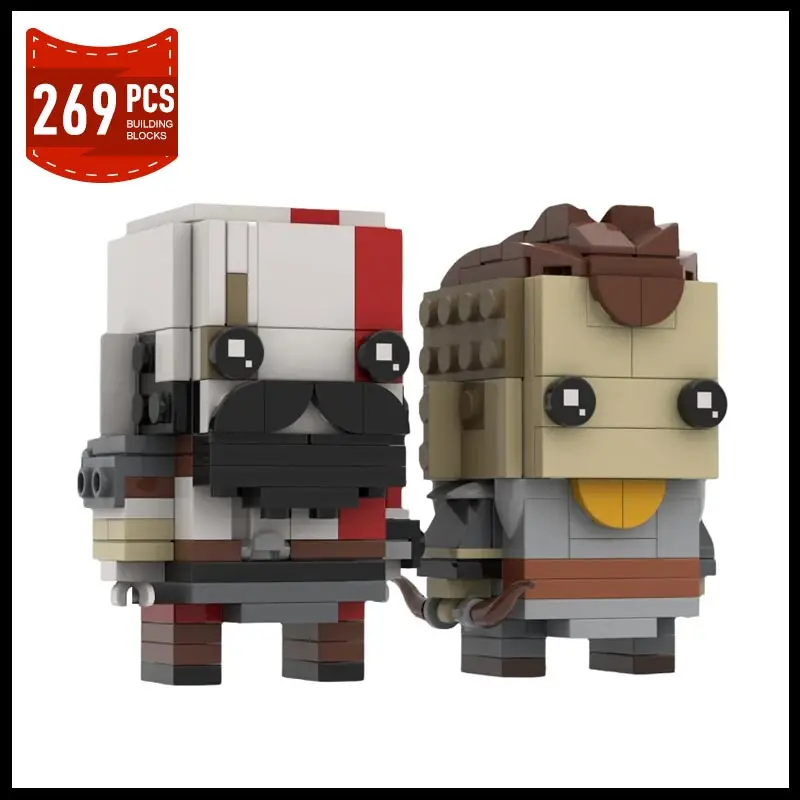 Moc Gods Of Wared Kratos E Atreus Game Action Figures Building Blocks Set Ghosted Of Sparta Constructor Bricks Toy Gifts