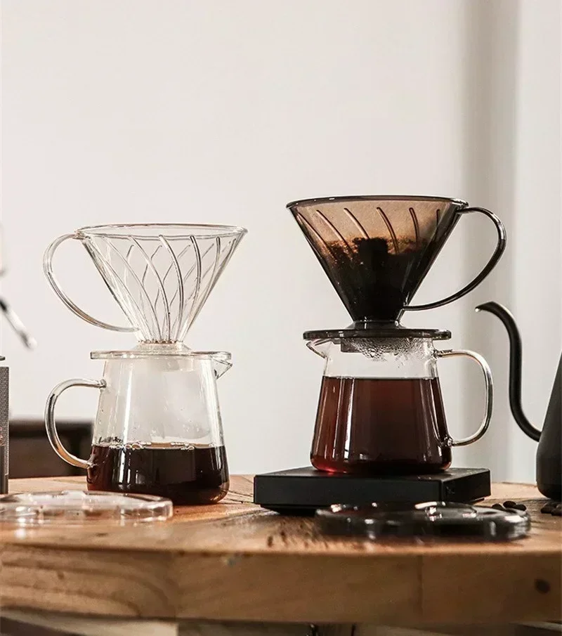 Description Picture 6 of itemPlastic Hand Brewed Coffee Filter Cup Reusable Espresso Coffee Dripper Funnel Barista Brewing Tool Funnel Filters Coffeeware