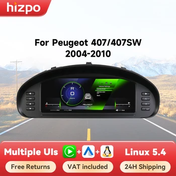 Hizpo para Peugeot 407 407SW 2004-2010, Panel de Instrumentos Digital, Velocímetro, Cabina Virtual, Pantalla LCD 1