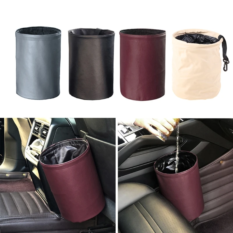 1 PC Multifunktions Folding Auto Trash Doppelte Wasserdichte Leder Auto  Müll Kann - AliExpress