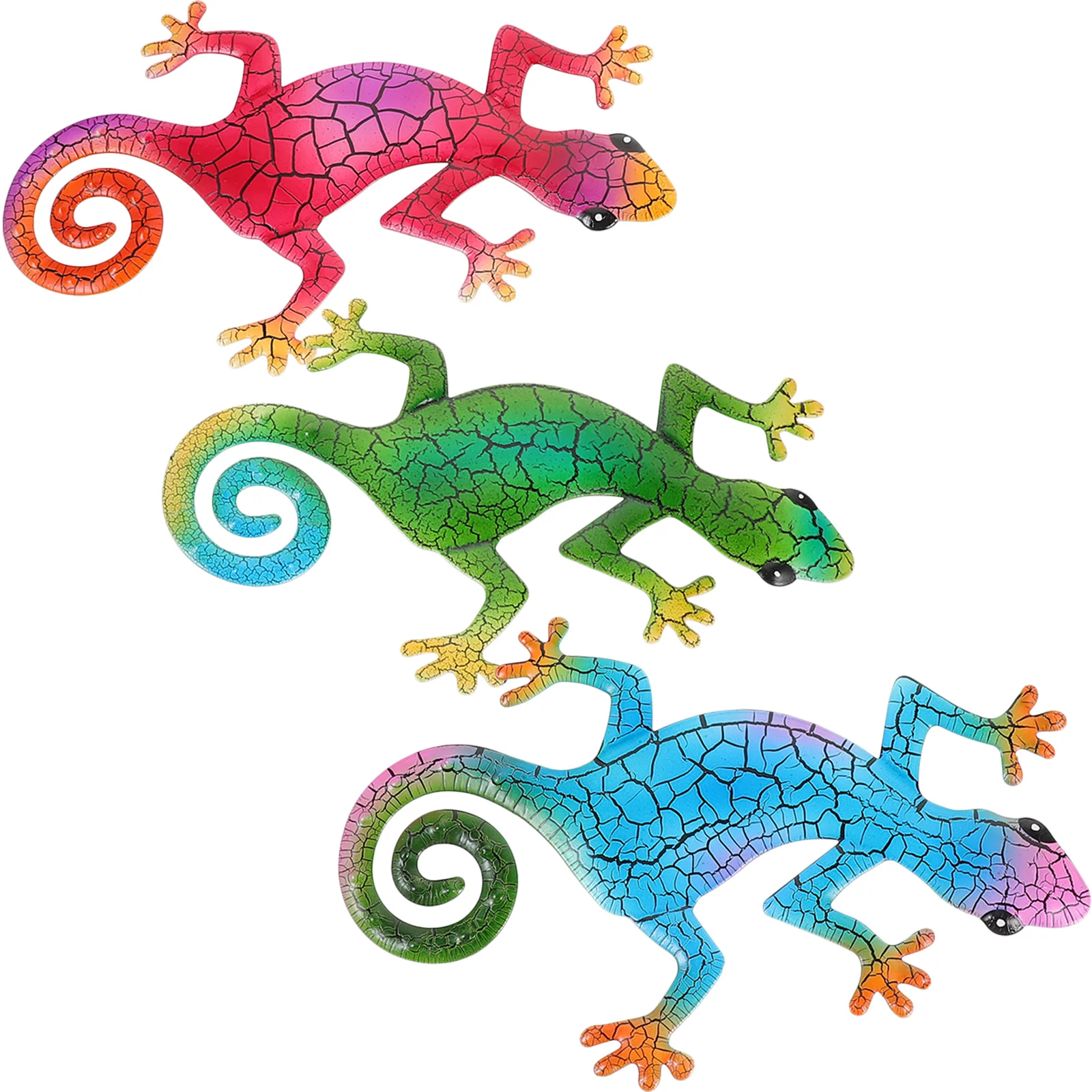 

3 Pcs Lizard Wall Decoration Decors Gecko Pendants Vintage Home Three Piece Suit Ornaments Metal Hanging Crafts