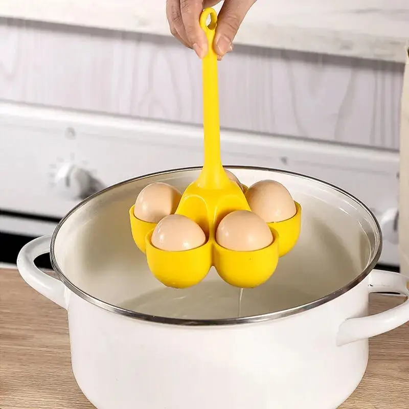 5 Holes Silicone Egg Cooker High Temperature Resistant Steamed Egg Tray Food Grade Complementary Food Tools