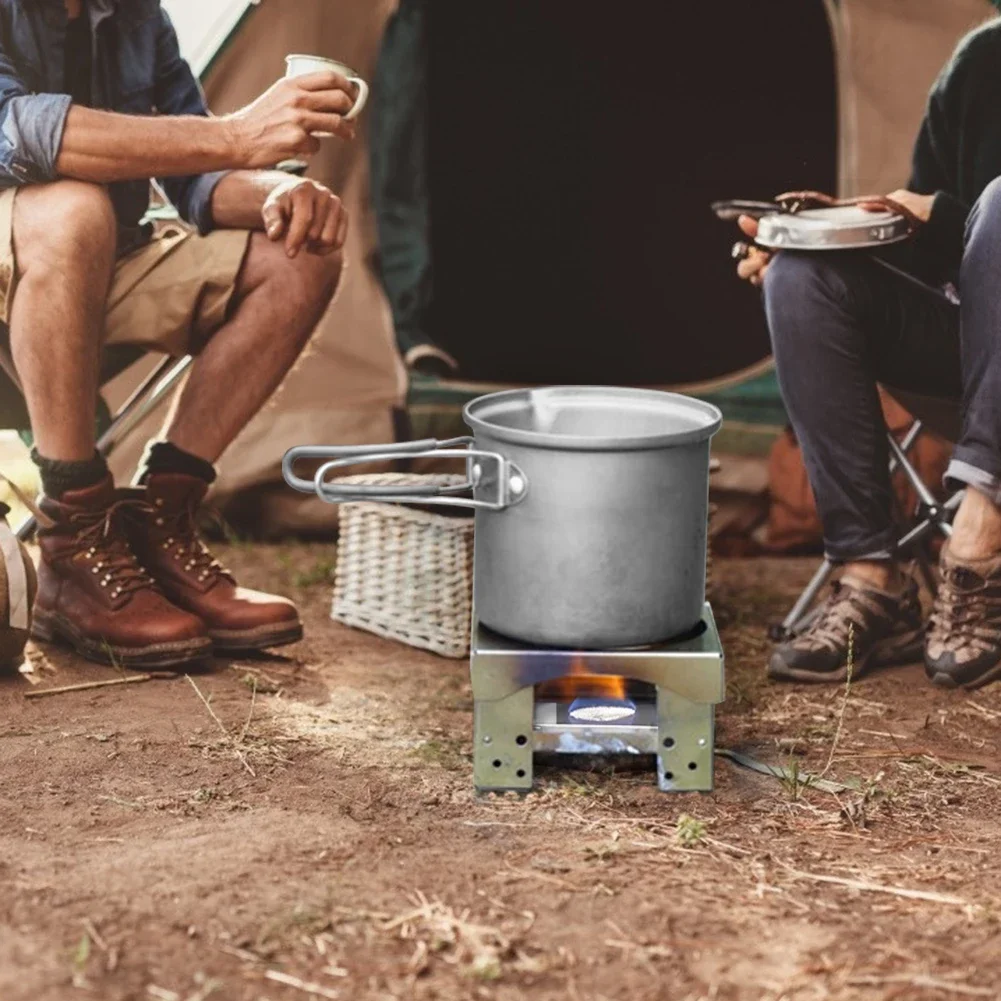 Fornello Ad Alcol Portatile In Alluminio, Per Campeggio E Trekking, Leggero Con Coperchio, Capacità 120 Ml