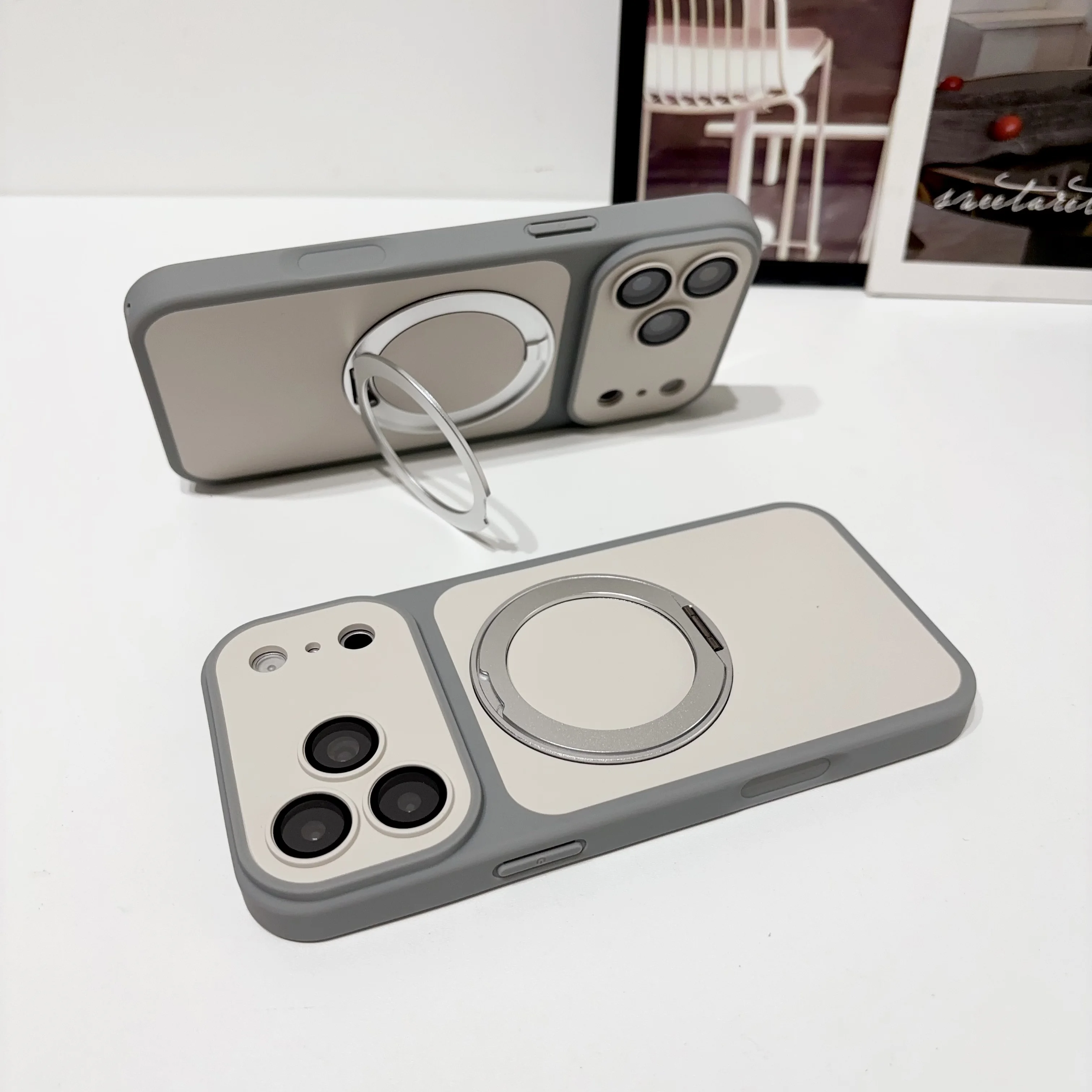 Deluxe Matte Magnetic Phone Case with Kickstand and Magsafe-Compatible Holder