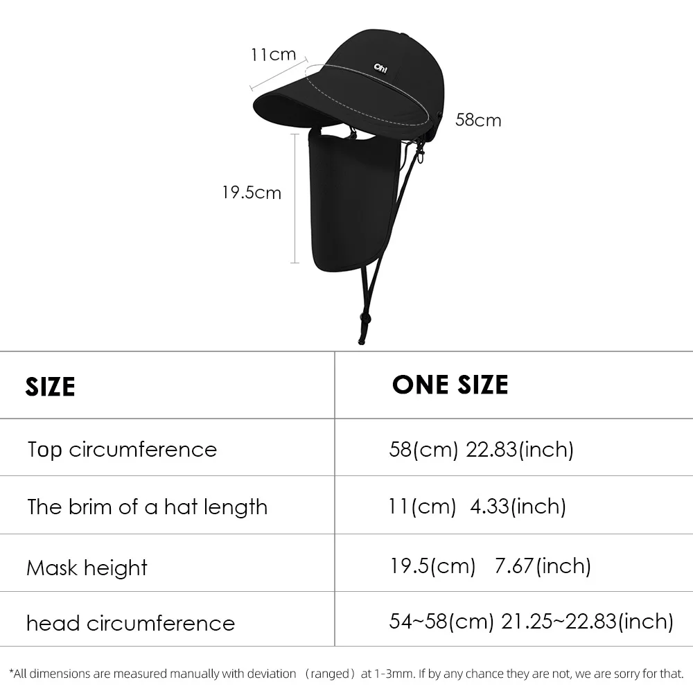 OhSunny Women Baseball Cap New Fashion Spring Summer Adjustable Sun Visor Anti-UV UPF1000+ Hats with Face Protective Scarf