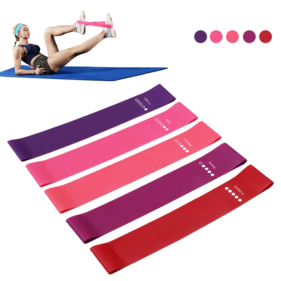 Yoga Spor Egzersizi Elastik Fitness Bantları Ev İçin İdeal 5 Farklı Seviye Direnç Bantları Pilates Crossfit Egzersiz Ekipmanları