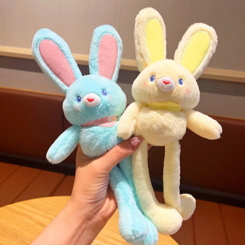 

Legs And Ears Can Be Pulled Rabbit Doll Plush Toy Key Chain Backpack Pendant Cartoon Mini Action Figure
