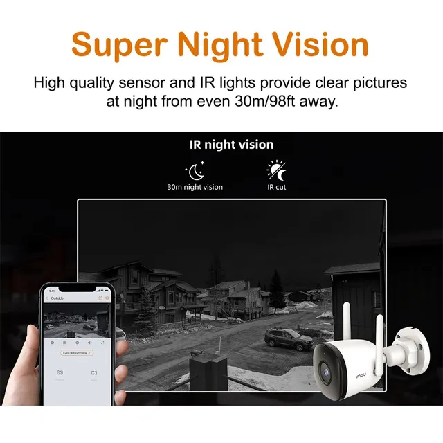 IMOU Bullet 2C 2MP 4MP Wifi Camera Automatic Tracking Weatherproof AI Human Detection Outdoor Surveillance IP Camera 4