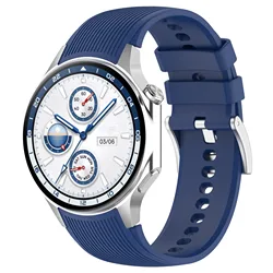 Premium Silicone Replacement Band - Universal Smartwatch Wristband for OnePlus Watch 2R ( Dark blue)